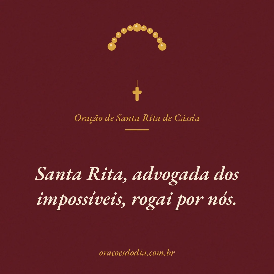 Imagem com a oração de Santa Rita de Cássia para compartilhar