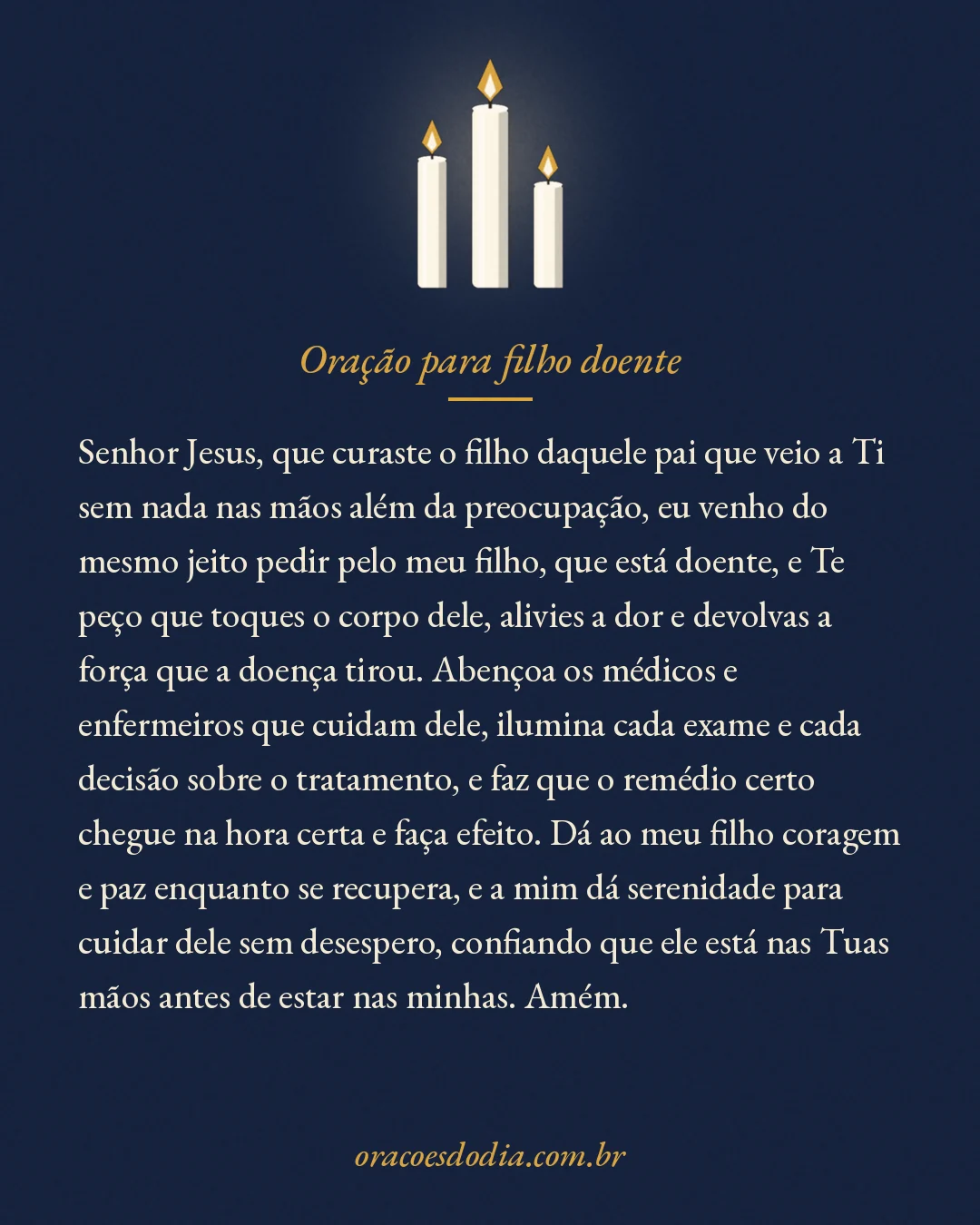Oração para filho doente, texto completo