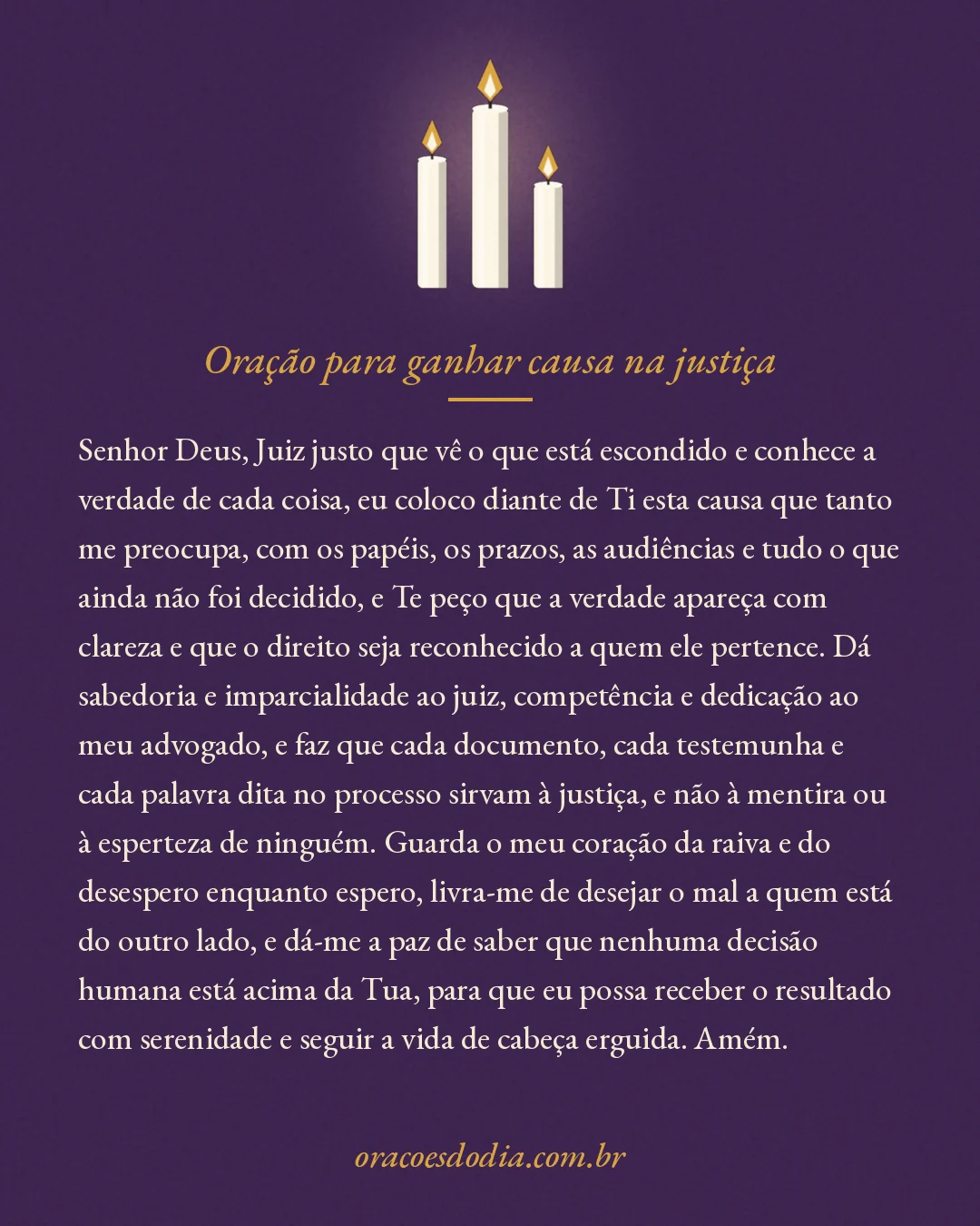 Oração para ganhar causa na justiça, texto completo
