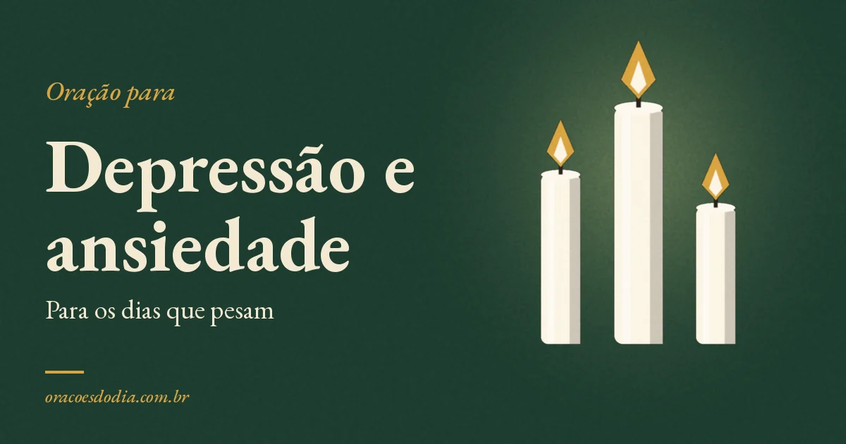 Velas acesas ilustrando a oração para depressão e ansiedade